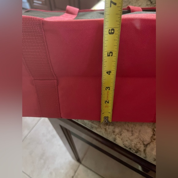 Trader Joe's Black  And Red Reusable Tote Bag Cooler Insulated Black Collapsible - Picture 10 of 10